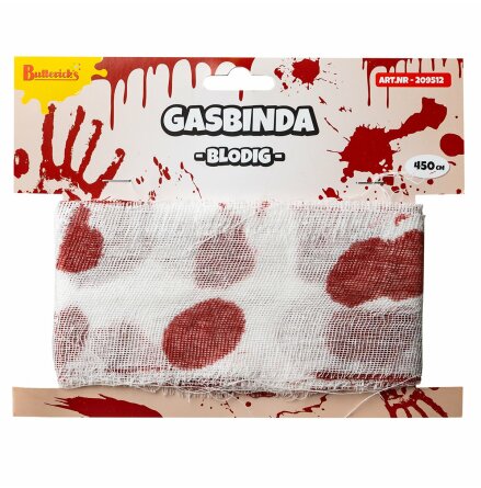 Gasbinda, blodig 450 cm
