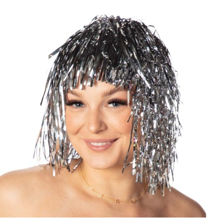 Glitterperuk, silver