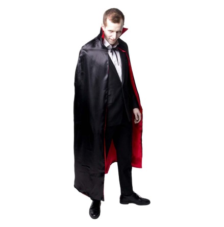Mantel, svart/röd 142 cm