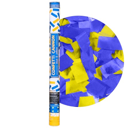 Konfettibomb, blå/gul 60 cm