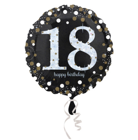 Folieballong, happy birthday 18 år 43 cm