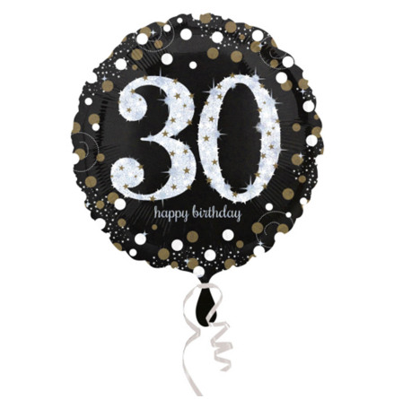 Folieballong, happy birthday 30 år 43 cm
