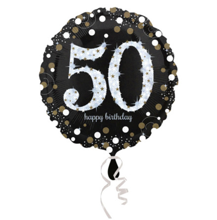 Folieballong, happy birthday 50 år 43 cm