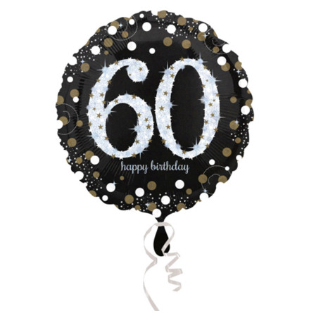 Folieballong, happy birthday 60 år 43 cm