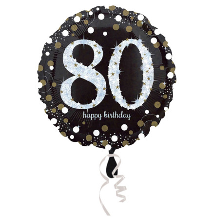Folieballong, happy birthday 80 år 43 cm
