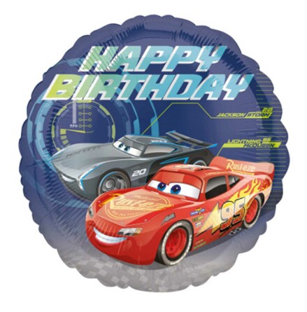 Folieballong, happy birthday Cars 43 cm