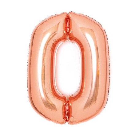 Folieballong, 66 cm roséguld siffra 0