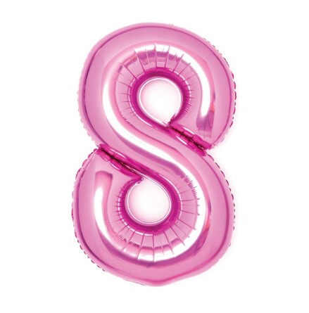 Folieballong, 66 cm rosa siffra 8
