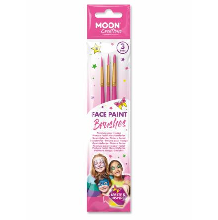 Moon Sminkpenslar, rosa 3-pack