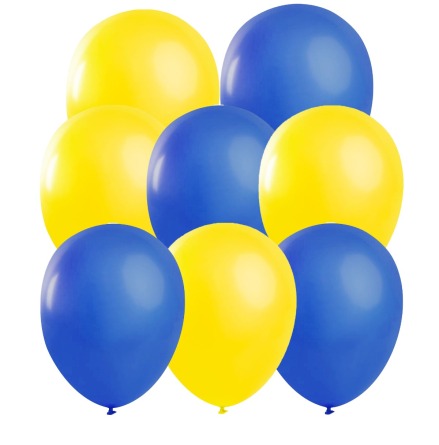 Ballonger, blå/gula 10 st