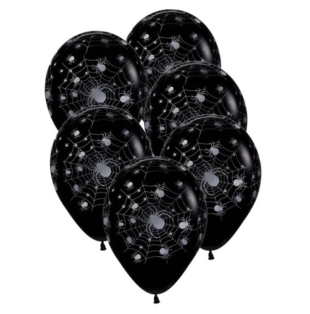 Ballonger, spindlar svarta 6 st