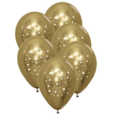 Ballonger, stjrnor guld 6 st